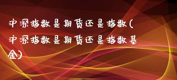 沪深指数是期货还是指数(沪深指数是期货还是指数基金)