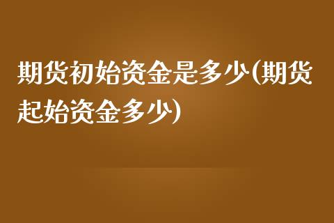期货初始资金是多少(期货起始资金多少)