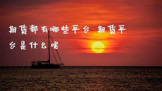 期货都有哪些平台 期货平台是什么呢
