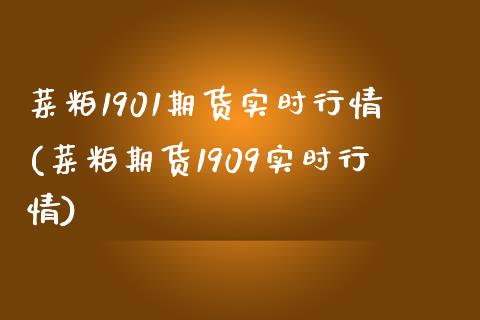 菜粕1901期货实时行情(菜粕期货1909实时行情)