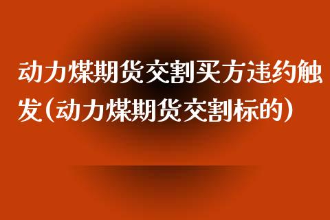 动力煤期货交割买方违约触发(动力煤期货交割标的)