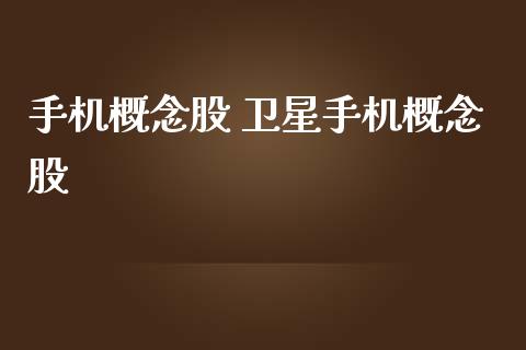 手机概念股 卫星手机概念股
