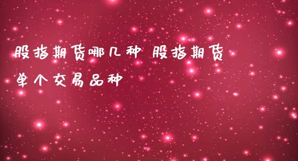 股指期货哪几种 股指期货单个交易品种