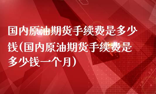 国内原油期货手续费是多少钱(国内原油期货手续费是多少钱一个月)