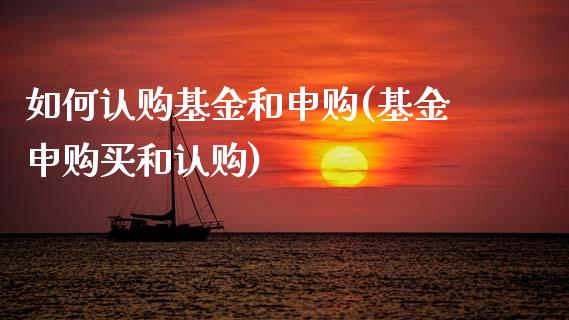 如何认购基金和申购(基金申购买和认购)