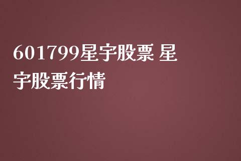 601799星宇股票 星宇股票行情