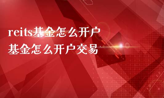 reits基金怎么开户 基金怎么开户交易_https://www.dglong8.com_基金理财_第1张