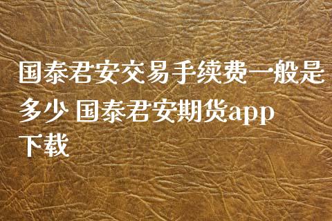 交易手续费一般是多少 期货app下载