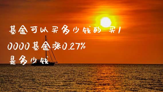 基金可以买多少钱的 买10000基金涨0.27%是多少钱