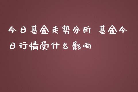 今日基金走势分析 基金今日行情受什么影响