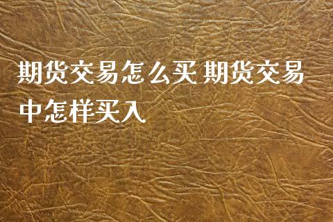 期货交易怎么买 期货交易中怎样买入