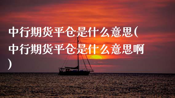 中行期货平仓是什么意思(中行期货平仓是什么意思啊)