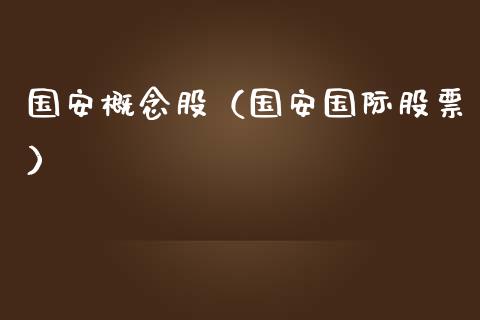 国安概念股（国安国际股票）