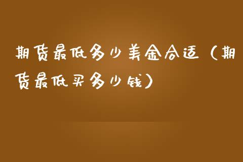 期货最低多少美金合适（期货最低买多少钱）