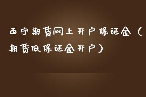 西宁期货网上开户保证金（期货低保证金开户）