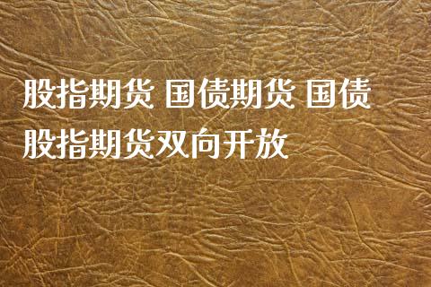 股指期货 国债期货 国债股指期货双向