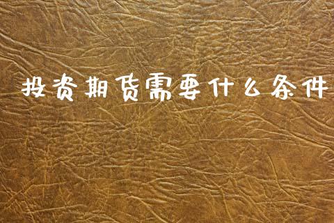 投资期货需要什么条件