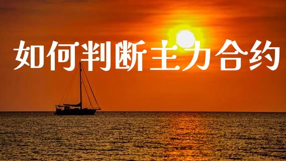 如何判断主力合约