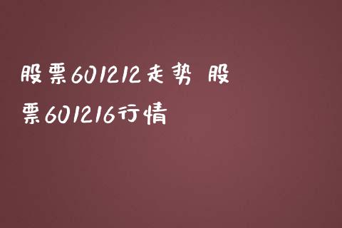 股票601212走势 股票601216行情