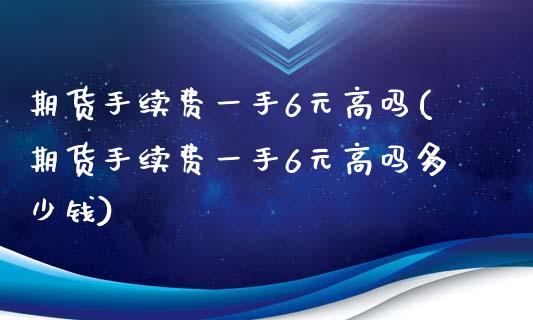 期货手续费一手6元高吗(期货手续费一手6元高吗多少钱)