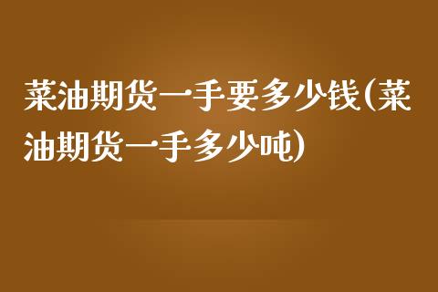 菜油期货一手要多少钱(菜油期货一手多少吨)