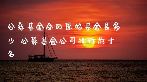 公募基金会的原始基金是多少 公募基金公司排行前十名