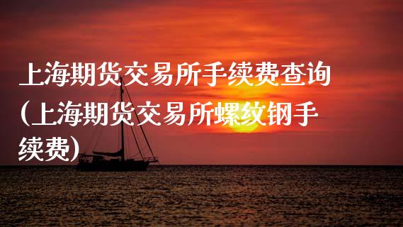 上海期货交易所手续费查询(上海期货交易所螺纹钢手续费)
