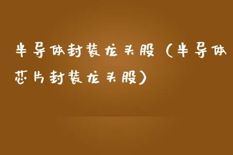 半导体封装龙头股（半导体芯片封装龙头股）