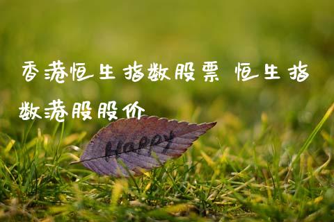 香港恒生指数股票 恒生指数港股股价