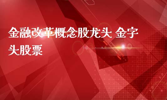 金融概念股龙头 金字头股票