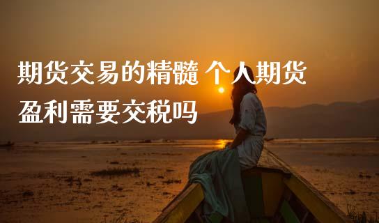 期货交易的精髓 个人期货盈利需要交税吗