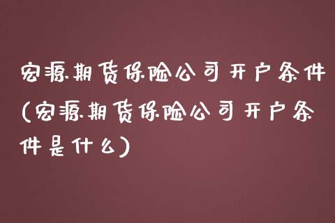 宏源期货保险公司开户条件(宏源期货保险公司开户条件是什么)