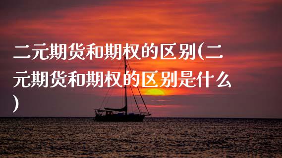 二元期货和期权的区别(二元期货和期权的区别是什么)