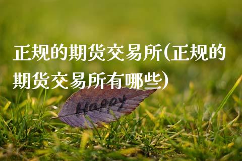 正规的期货交易所(正规的期货交易所有哪些)