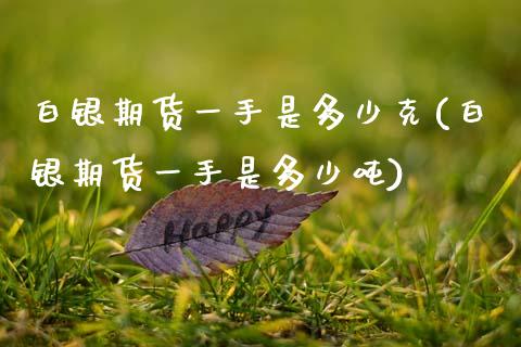 白银期货一手是多少克(白银期货一手是多少吨)