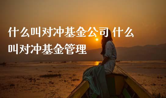 什么叫对冲基金公司 什么叫对冲基金管理