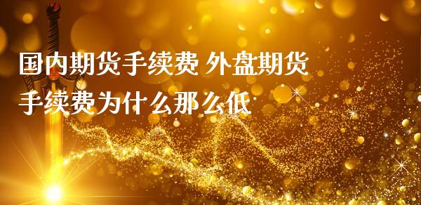 国内期货手续费 外盘期货手续费为什么那么低
