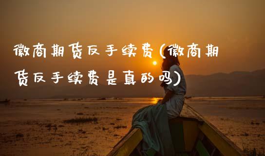 徽商期货反手续费(徽商期货反手续费是真的吗)