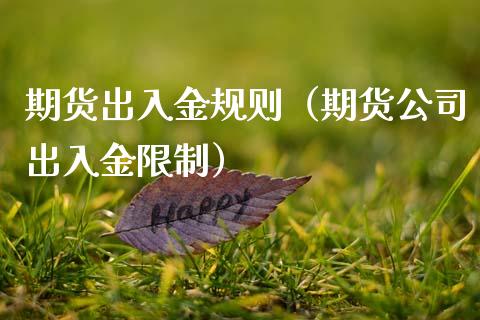期货出入金规则（期货公司出入金限制）