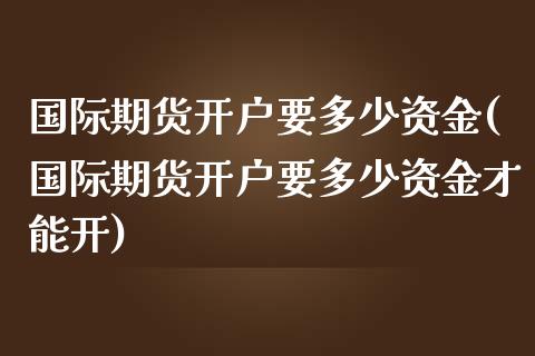 国际期货开户要多少资金(国际期货开户要多少资金才能开)