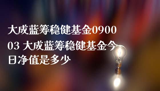 大成蓝筹稳健基金090003 大成蓝筹稳健基金今日净值是多少