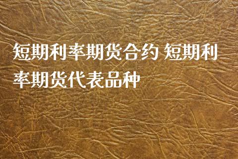 短期利率期货合约 短期利率期货代表品种