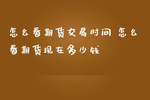 怎么看期货交易时间 怎么看期货现在多少钱