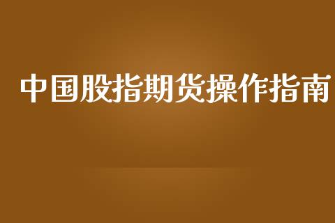 中国股指期货操作指南