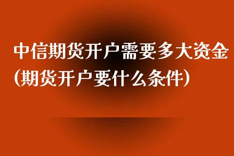 中信期货开户需要多大资金(期货开户要什么条件)