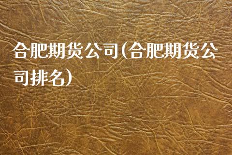 合肥期货公司(合肥期货公司排名)_https://www.dglong8.com_期货理财_第1张