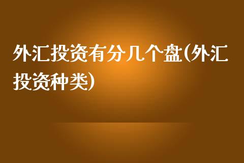 外汇投资有分几个盘(外汇投资种类)