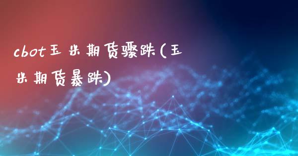 cbot玉米期货骤跌(玉米期货暴跌)