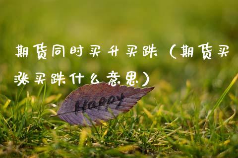 期货同时买升买跌（期货买涨买跌什么意思）
