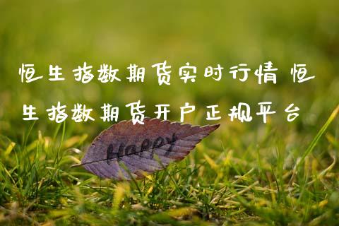 恒生指数期货实时行情 恒生指数期货开户正规平台